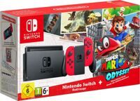 Nintendo Switch (красный) + игра Super Mario Odyssey